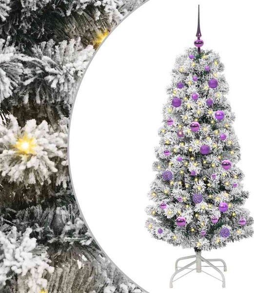 Műanyag Hajtogatós Karácsonyfa 150 LED Zöld és Fehér 150 cm