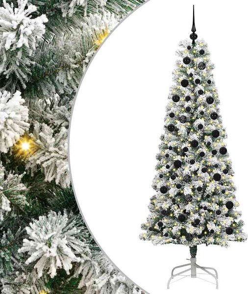 Műanyag Hajtogatós Karácsonyfa 300 LED Zöld és Fehér 210 cm