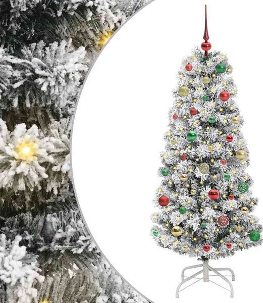 Műanyag Hajtogatós Karácsonyfa 150 LED Zöld és Fehér 150 cm