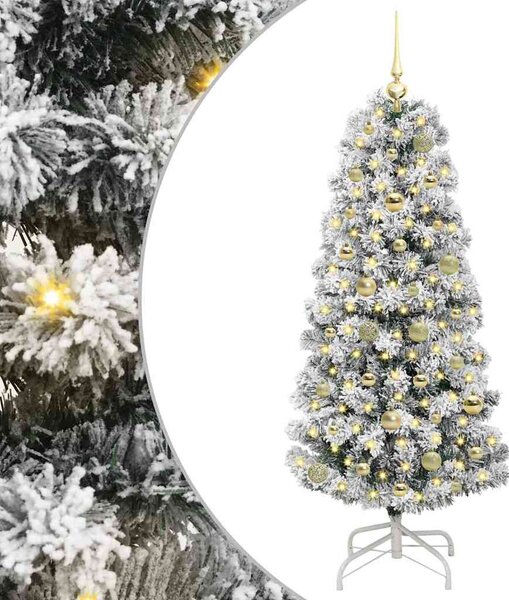 Műanyag Hajtogatós Karácsonyfa 150 LED Zöld és Fehér 150 cm