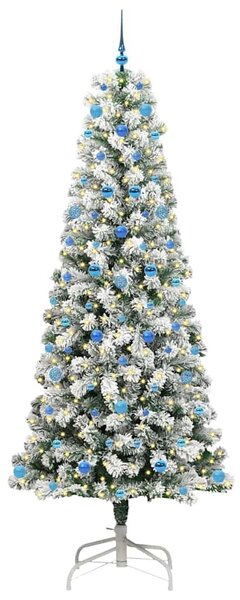 Műanyag Hajtogatós Karácsonyfa 300 LED Zöld és Fehér 240 cm