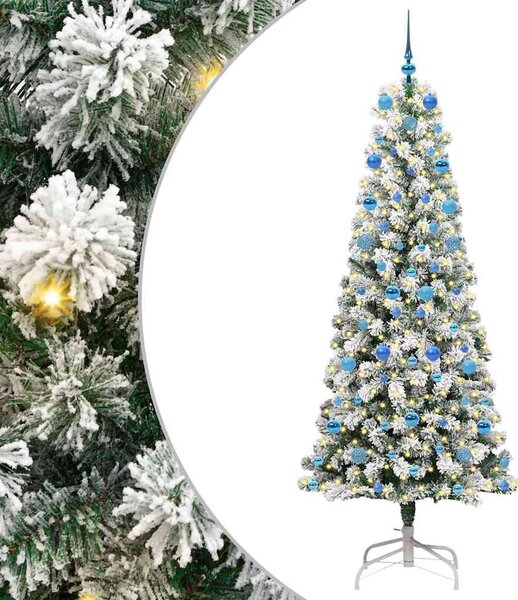 Műanyag Hajtogatós Karácsonyfa 300 LED Zöld és Fehér 210 cm