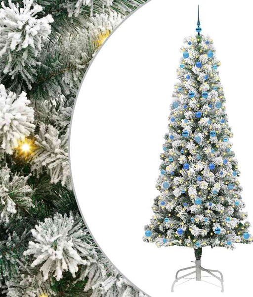 Műanyag Hajtogatós Karácsonyfa 300 LED Zöld és Fehér 240 cm