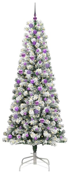 Műanyag Hajtogatós Karácsonyfa 300 LED Zöld és Fehér 240 cm