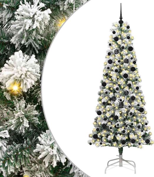 Műanyag Hajtogatós Karácsonyfa 300 LED Zöld és Fehér 240 cm