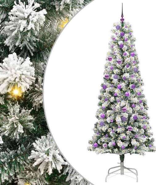 Műanyag Hajtogatós Karácsonyfa 300 LED Zöld és Fehér 240 cm
