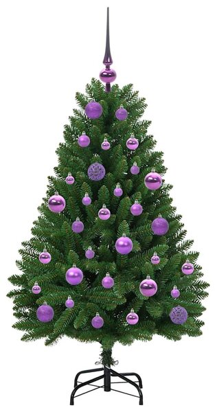 Mű karácsonyfa 120 cm 150 LED Meleg fehér PVC és Acél Zöld