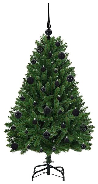 Mű karácsonyfa 120 cm 150 LED Meleg fehér PVC és Acél Zöld