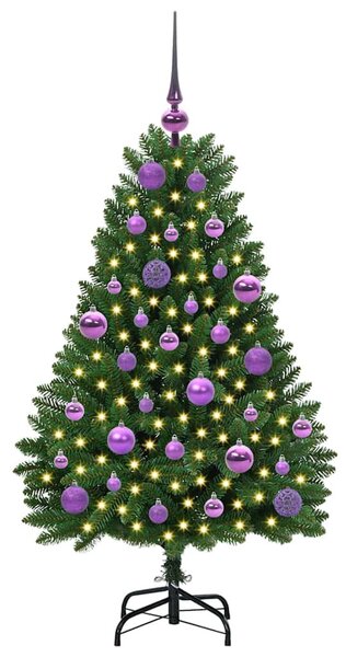 Mű karácsonyfa 120 cm 150 LED Meleg fehér PVC és Acél Zöld