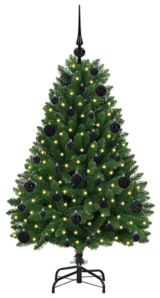 Mű karácsonyfa 120 cm 150 LED Meleg fehér PVC és Acél Zöld