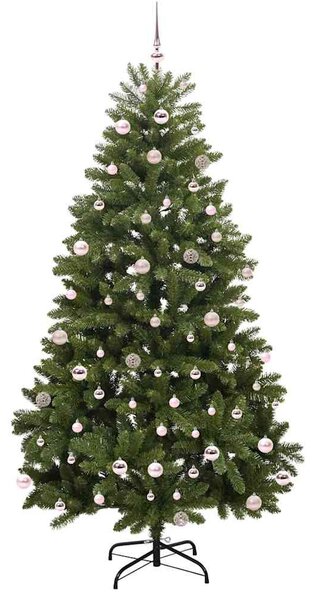 Mű karácsonyfa 240 cm 300 LED Meleg fehér PVC és Acél Zöld