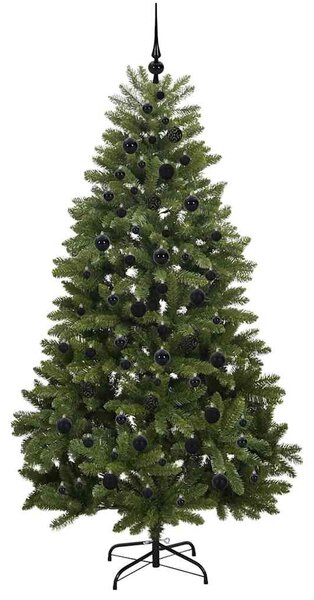 Mű karácsonyfa 210 cm 300 LED Meleg fehér PVC és Acél Zöld
