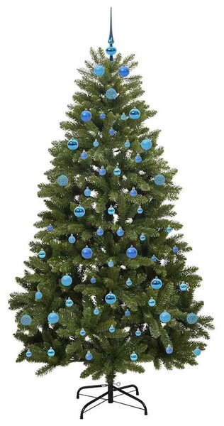 Mű karácsonyfa 210 cm 300 LED Meleg fehér PVC és Acél Zöld