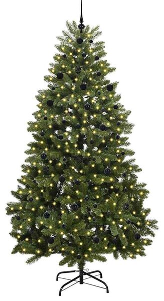 Mű karácsonyfa 240 cm 300 LED Meleg fehér PVC és Acél Zöld