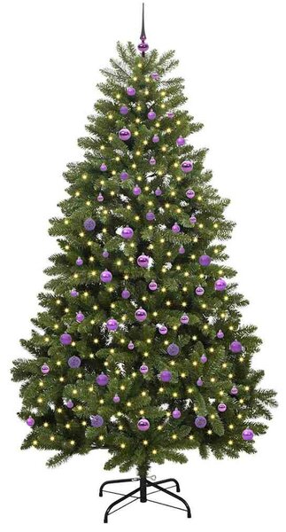 Mű karácsonyfa 240 cm 300 LED Meleg fehér PVC és Acél Zöld