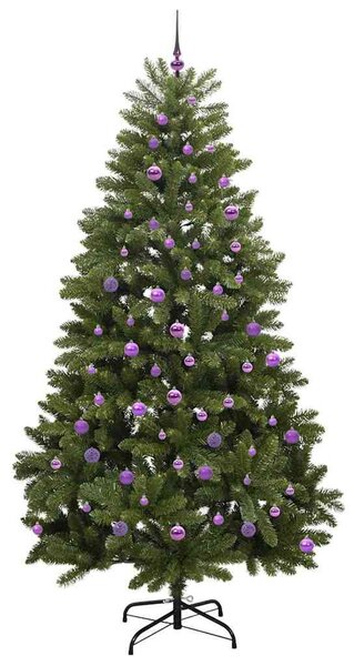 Mű karácsonyfa 240 cm 300 LED Meleg fehér PVC és Acél Zöld