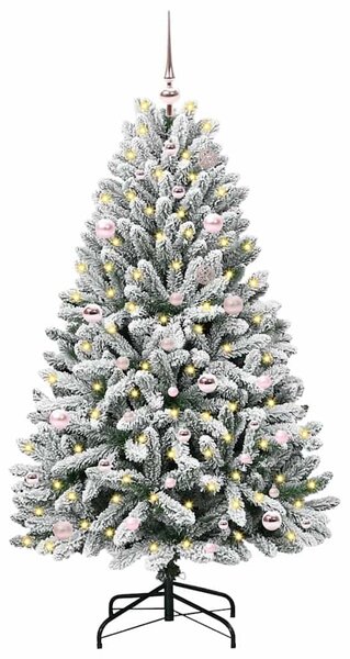 Mű karácsonyfa 150 cm 150 LED Meleg fehér PVC és Acél