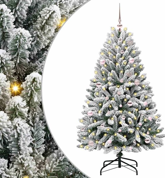 Mű karácsonyfa 150 cm 150 LED Meleg fehér PVC és Acél