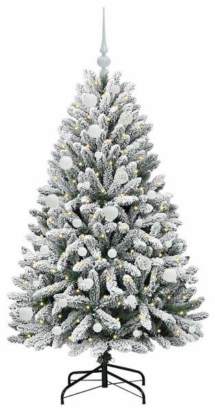 Mű karácsonyfa 150 cm 150 LED Meleg fehér PVC és Acél