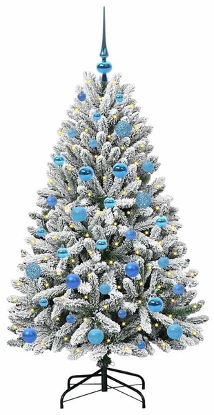 Mű karácsonyfa 150 cm 150 LED Meleg fehér PVC és Acél