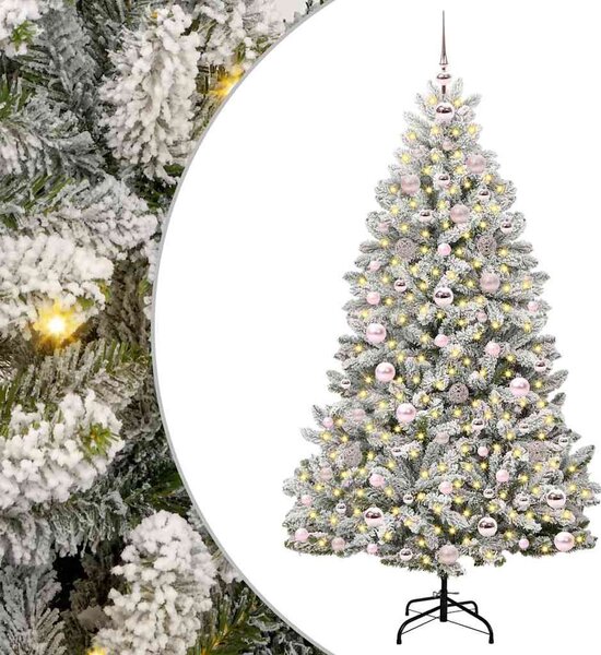 Mű karácsonyfa 180 cm 300 LED Meleg fehér PVC és Acél