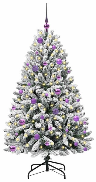 Mű karácsonyfa 150 cm 150 LED Meleg fehér PVC és Acél