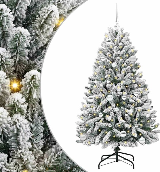 Mű karácsonyfa 150 cm 150 LED Meleg fehér PVC és Acél