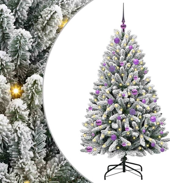 Mű karácsonyfa 150 cm 150 LED Meleg fehér PVC és Acél
