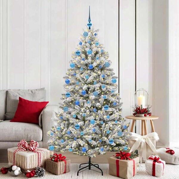 Mű karácsonyfa 180 cm 300 LED Meleg fehér PVC és Acél