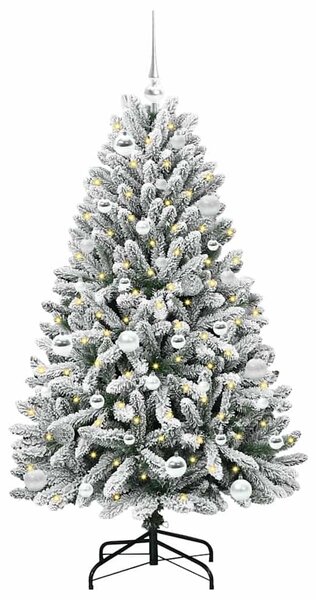 Mű karácsonyfa 150 cm 150 LED Meleg fehér PVC és Acél