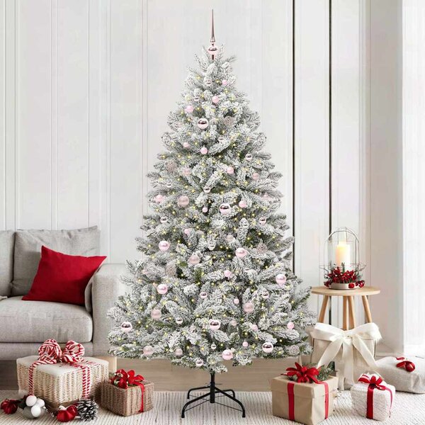 Mű karácsonyfa 210 cm 300 LED Meleg fehér PVC és Acél