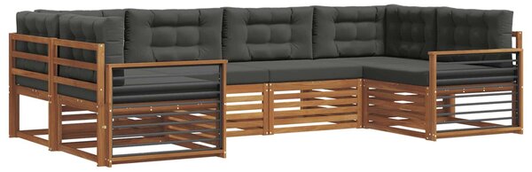 VidaXL Kültéri kanapé szett párnával 6 pcs Természetes és antracit
