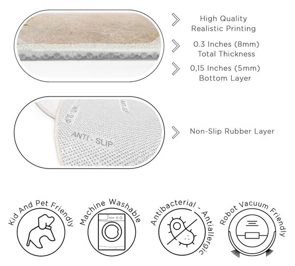 Kék-bézs mosható kerek szőnyeg ø 100 cm Puddle – Mila Home