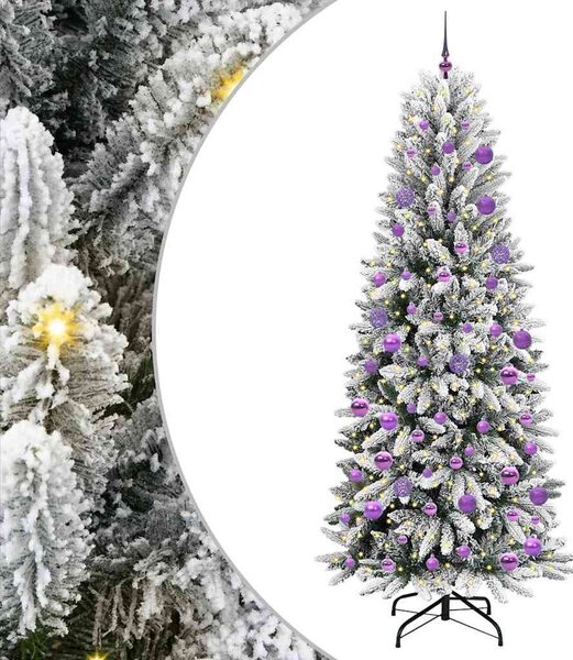 Mű karácsonyfa Fehér 210 cm PVC és műanyag és acél és PE