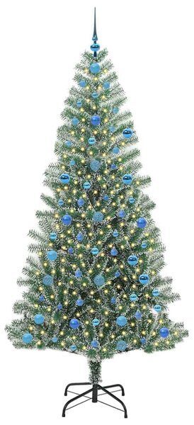 Mű karácsonyi fa hóval borítva LED fényekkel 300 LED-del 210 cm