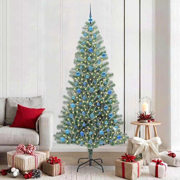 Mű karácsonyi fa hóval borítva LED fényekkel 300 LED-del 210 cm