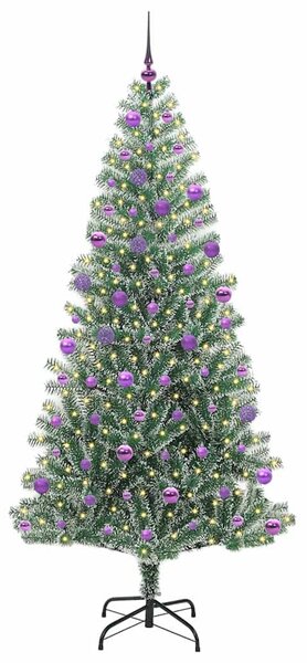 Mű karácsonyi fa hóval borítva LED fényekkel 300 LED-del 210 cm