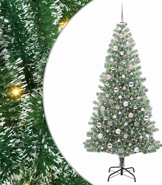 Mű karácsonyi fa hóval borítva LED fényekkel 300 LED-del 210 cm