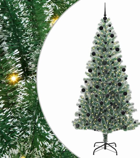 Mű karácsonyi fa hóval borítva LED fényekkel 300 LED-del 210 cm