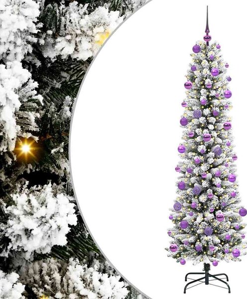 Mű karácsonyfa Fehér 210 cm PVC és Fém és Műanyag