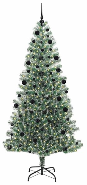 Mű karácsonyi fa hóval borítva LED fényekkel 300 LED-del 210 cm