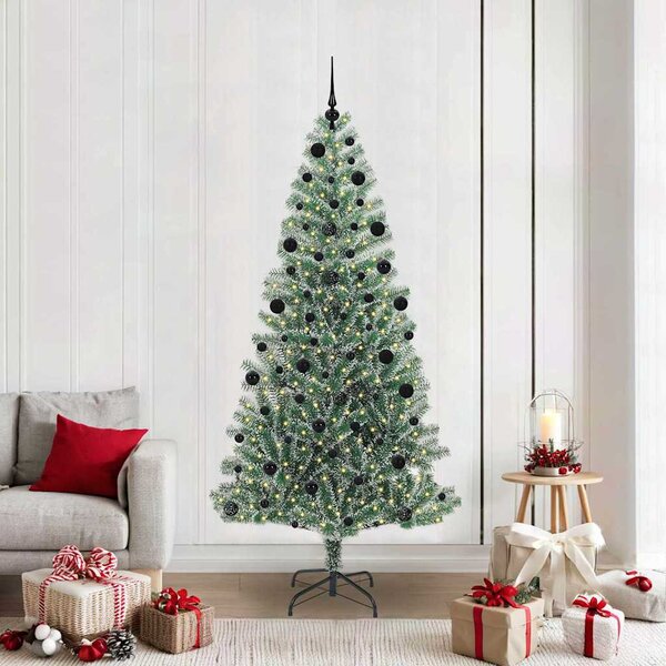 Mű karácsonyi fa hóval borítva LED fényekkel 300 LED-del 210 cm