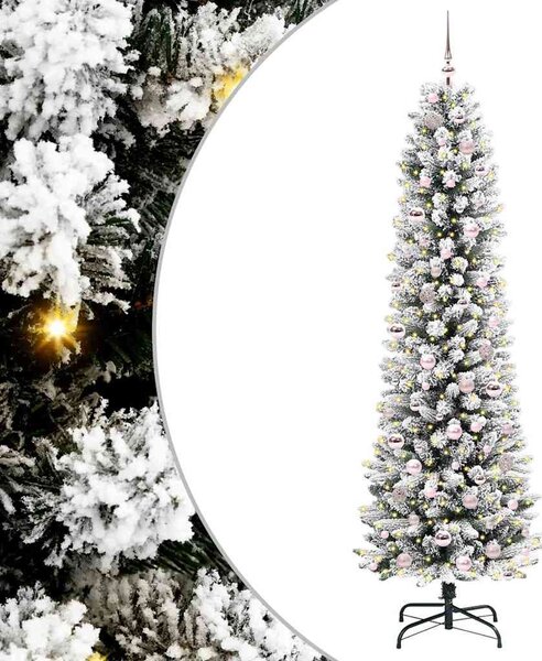 Mű karácsonyfa Fehér 210 cm PVC és Fém és Műanyag