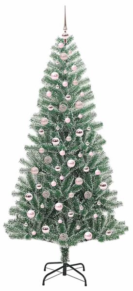 Mű karácsonyi fa hóval borítva LED fényekkel 300 LED-del 210 cm