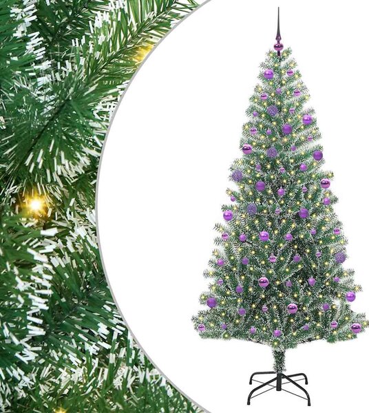 Mű karácsonyi fa hóval borítva LED fényekkel 300 LED-del 210 cm