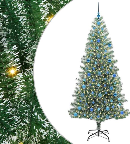 Mű karácsonyi fa hóval borítva LED fényekkel 300 LED-del 210 cm