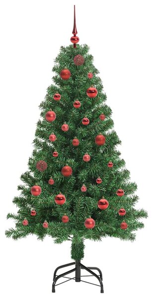 Mű karácsonyfa 150 LED-del Zöld 150 cm PVC és Acél és Műanyag
