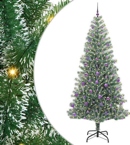 Mű karácsonyi fa hóval borítva LED fényekkel 300 LED-del 240 cm