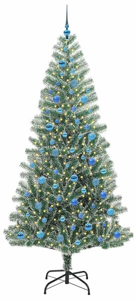 Mű karácsonyi fa hóval borítva LED fényekkel 300 LED-del 240 cm