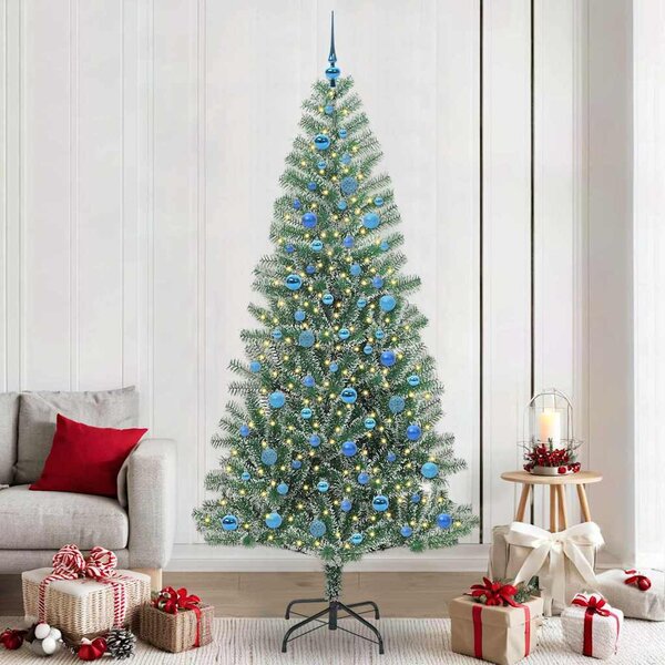 Mű karácsonyi fa hóval borítva LED fényekkel 300 LED-del 240 cm